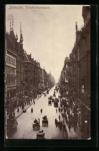 AK Berlin, Friedrichstrasse mit Passanten