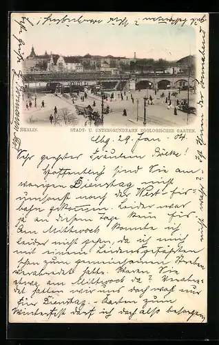 AK Berlin-Charlottenburg, Stadt-und Untergrundbahn Zoologischer Garten
