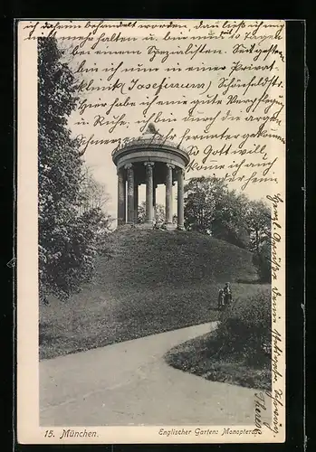 AK München-Schwabing, Englischer Garten, Monopteras