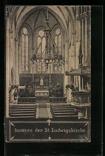 AK Berlin-Wilmersdorf, Inneres der St. Ludwigskirche
