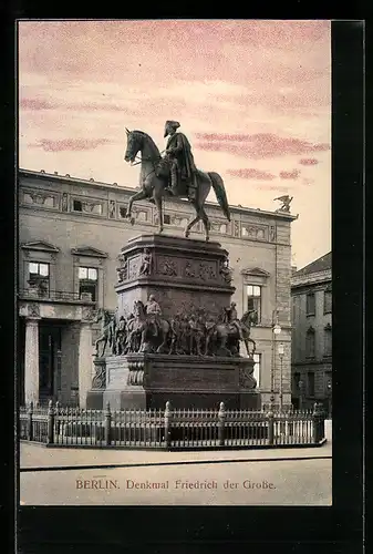 AK Berlin, Denkmal Friedrich der Grosse, Monument de Frédéric le Grand