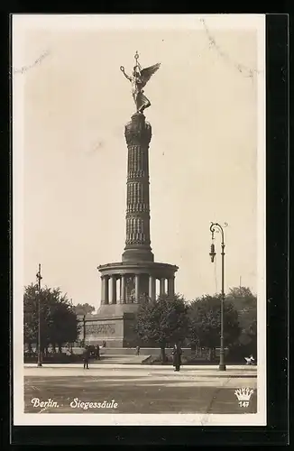 AK Berlin-Tiergarten, Partie an der Siegessäule