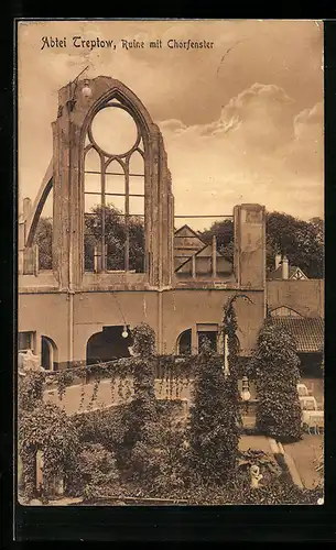 AK Berlin-Treptow, Abtei, Ruine mit Chorfenster