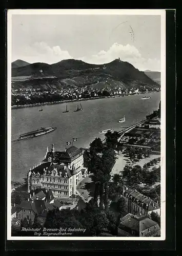 AK Bad Godesberg, Rheinhotel Dreesen mit Umgebung, orig. Fliegeraufnahme