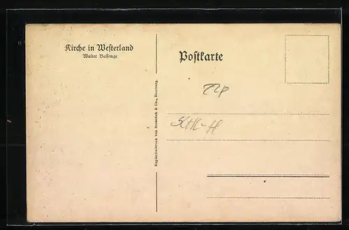 AK Westerland, Ansicht von der Stadtkirche