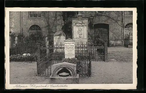 AK Hamburg-Altona, Ansicht von Kloppstocks Grabstätte