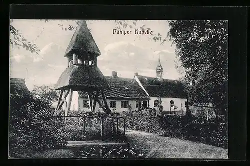 AK Damp, Damper Kapelle mit Garten und Turm