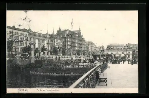 AK Hamburg-Neustadt, Partie am Jungfernstieg