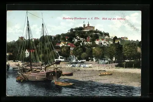 AK Hamburg-Blankenese, Blick auf den Süllberg