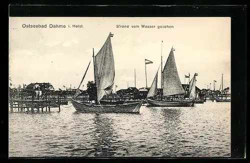 AK Dahme i. Holst., Strand vom Wasser aus gesehen