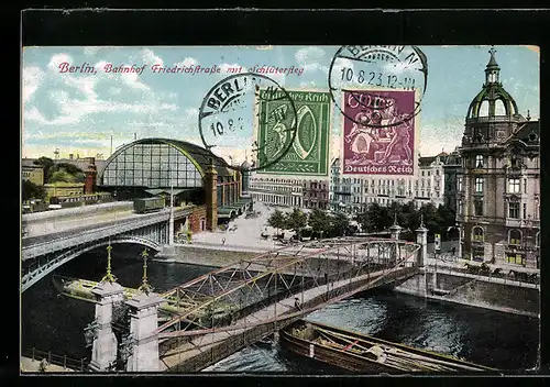 AK Berlin, Bahnhof Friedrichstrasse mit Schlütersteg