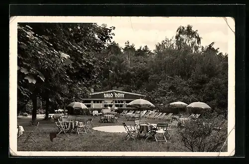 AK Berlin-Nikolassee, Garten des Restaurant Waldhütte, Königsweg 235