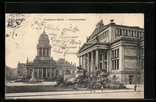 AK Berlin, Gendarmenmarkt mit Schauspielhaus