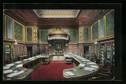 AK Hamburg, Inneres des Rathauses, Senatssaal