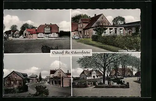 AK Osdorf /Kr. Eckernförde, Strassenpartien, Dibberns Gasthof