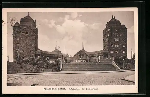 AK Duisburg-Ruhrort, Brückenkopf der Rheinbrücke