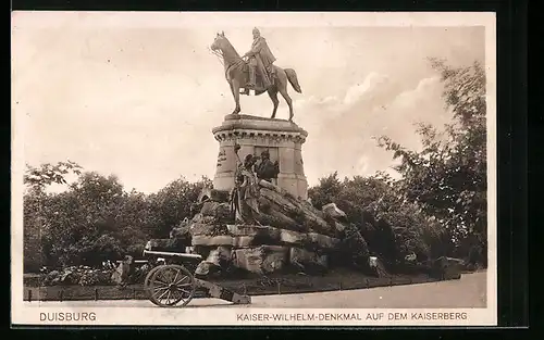 AK Duisburg, Kaiser Wilhelm-Denkmal auf dem Kaiserberg