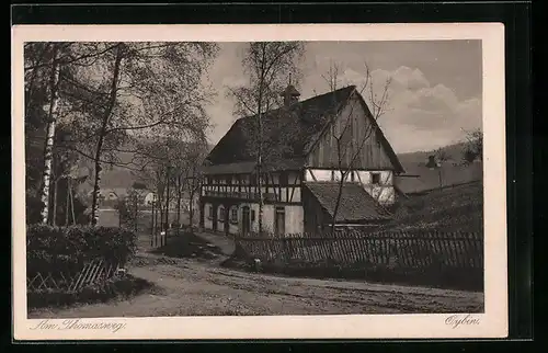 AK Oybin, altes Haus am Thomasweg