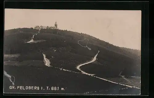 AK Gr. Feldberg i. T., Gesamtansicht mit Hotel und Aussichtsturm