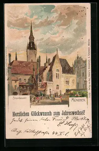 Künstler-AK München, Partie am Standesamt