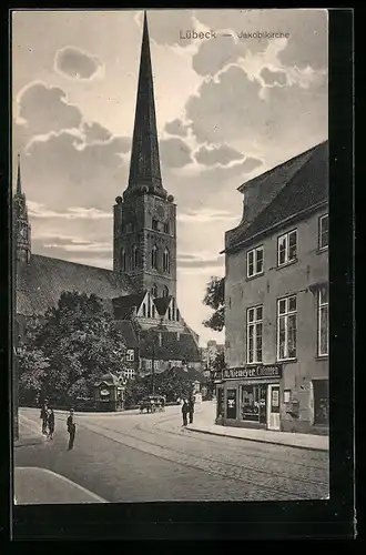 AK Lübeck, Blick auf die Jakobikirche