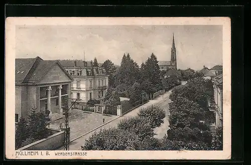 AK Müllheim i. B., Werderstrasse aus der Vogelschau