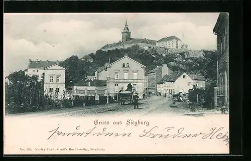 AK Siegburg, Teilansicht mit Schloss