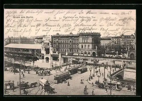 AK Berlin-Kreuzberg, Hochbahn am Halleschen Tor