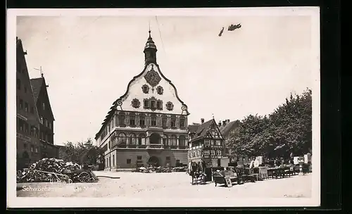 AK Ulm a. D., Schwörhaus mit Altem Markt