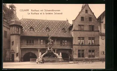 AK Colmar, Kaufhaus mit Schwendibrunnen