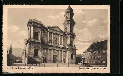 AK Gebweiler, Liebfrauenkirche mit Umgebung