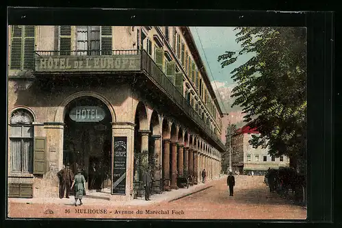 AK Mulhouse, Avenue du Maréchal Dach, Hôtel de L`Europe