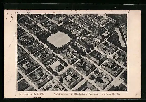 AK Neubreisach i. Els., Teilansicht aus der Vogelschau