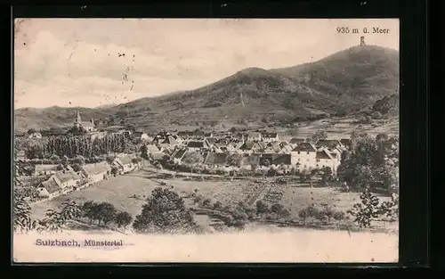 AK Sulzbach /Münstertal, Totalansicht mit Kirche