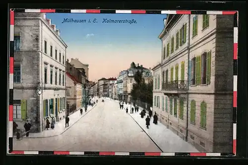 AK Mülhausen i. E., Blick in Kolmarererstrasse