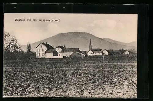 AK Wünheim, Teilansicht mit Hartmannsweilerkopf