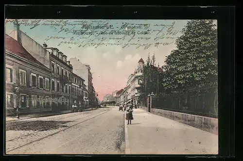 AK Mulhouse, Rue du Faubourg de Colmar