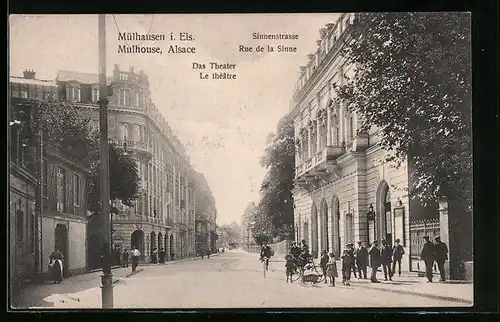 AK Mulhouse, Rue de la Sinne, La Theatre