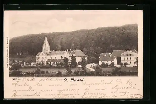 AK St. Morand, Teilansicht mit Schloss