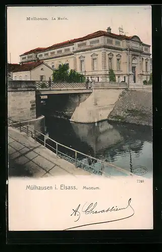 AK Mülhausen i. E., Museum mit Brücke