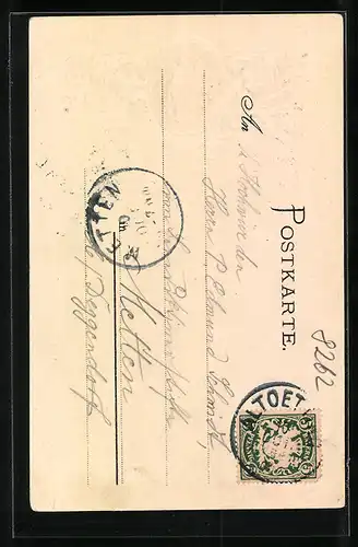 Passepartout-Lithographie Altötting, Blick über den Marktplatz