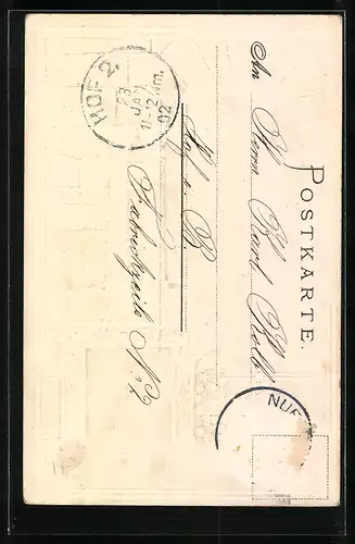 Passepartout-Lithographie Nürnberg, Schöner Brunnen, Wappen