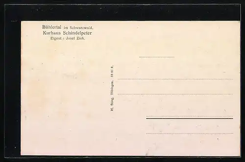 AK Bühlertal im Schwarzwald, Kurhaus Schindelpeter