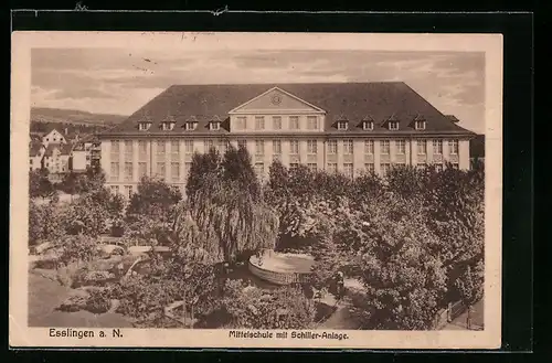 AK Esslingen a. N., Mittelschule mit Schiller-Anlage