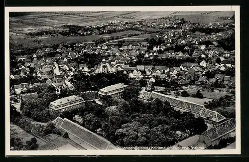 AK Langenselbold, Gesamtansicht, Fliegeraufnahme