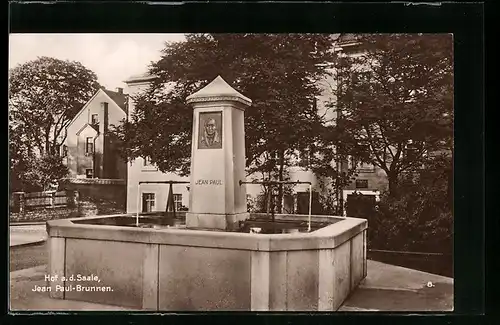 AK Hof / Saale, Jean Paul-Brunnen