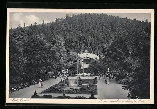 AK Bad Reinerz, Kurpromenade mit Musikpavillon