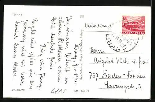 AK Tihany, Vier Ansichten aus dem Ort