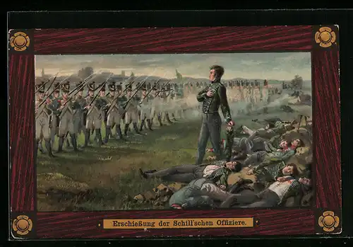 AK Erschiessung der elf Schill`schen Offiziere in Wesel am 16. Sept. 1809