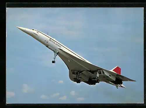 AK Flugzeug Concorde von British airways nach dem Start